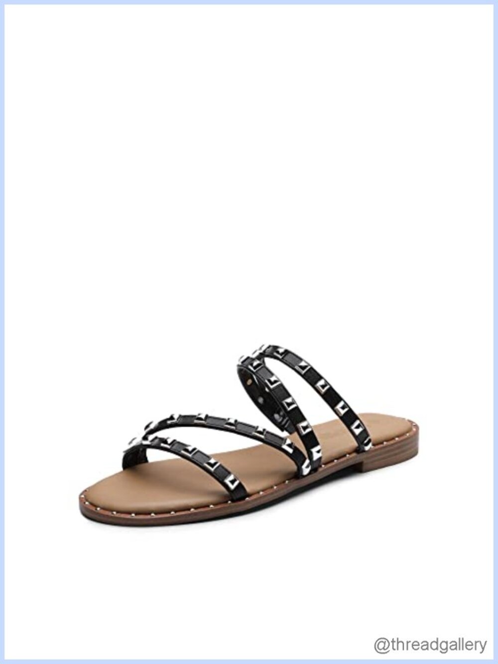 Studded Slide Sandals Memory Foam Cushioned Slip On